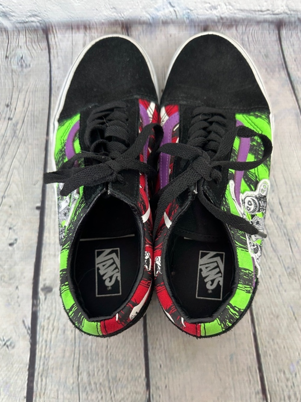 VANS Old Skool THE NIGHTMARE BEFORE CHRISTMAS Lock Shock and Barrel Womens 7.5 - Picture 3 of 7
